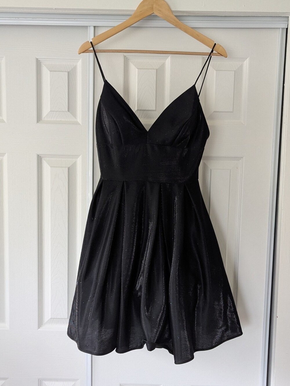 Betsey & Adam Black Sparkle Metallic Dress 6 Formal Cocktail Wedding Guest Goth